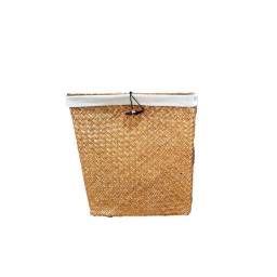 CESTO RATTAN CON TAPA CAQUI GRANDE