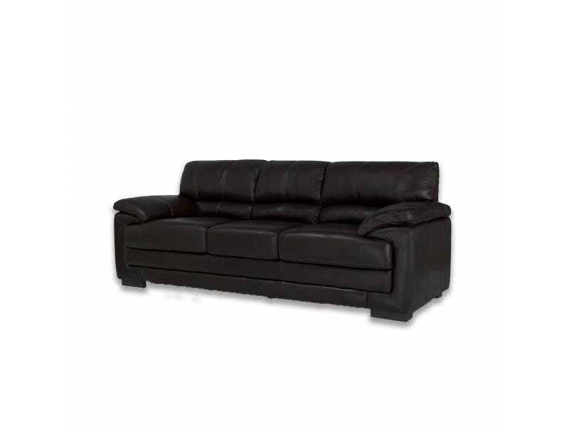 SOFA DE CUERO OXFORD 3 LUGARES C1 NEGRO